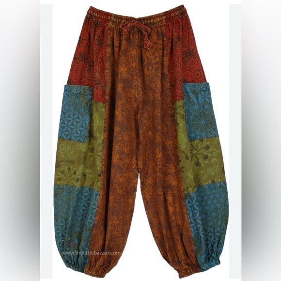 the little bizarre Pants - Boho Patchwork Harem Pants - Multicolor